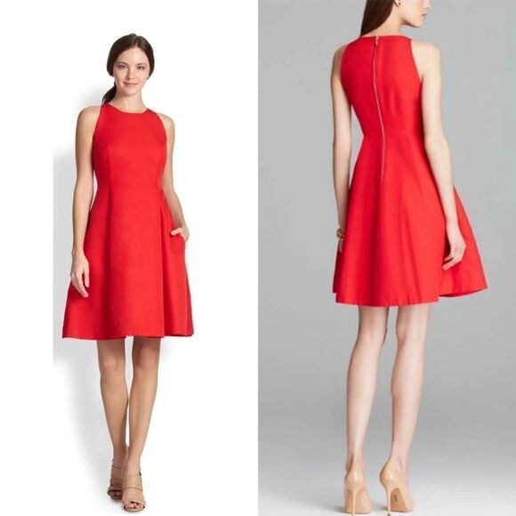 Kate Spade Angelika Fit & Flare Dress Lacquer Red 10 $448